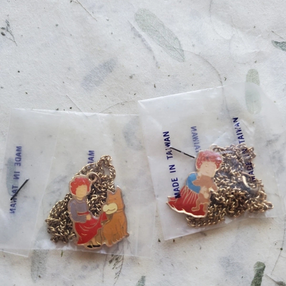 Vintage Little Orphan Annie Necklaces - Set Of Two - New Old Stock
